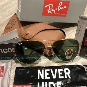 Ray-Ban Aviator Green Lens / Gold Frame NEW